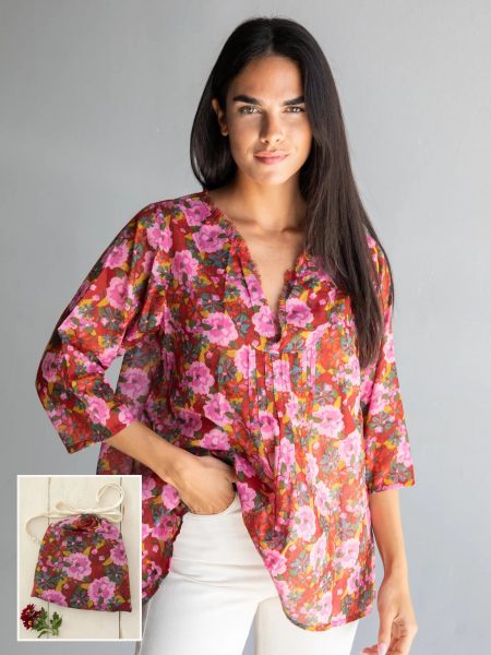 Tunic-In-A-Bag - Pink Red Floral