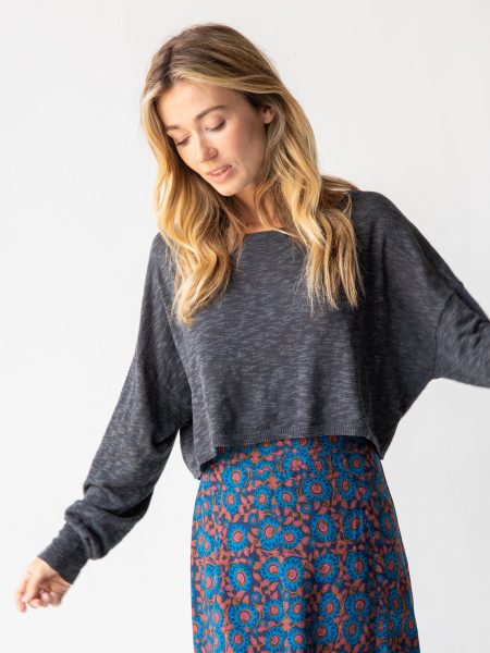 Ellie Cropped Pullover - Charcoal