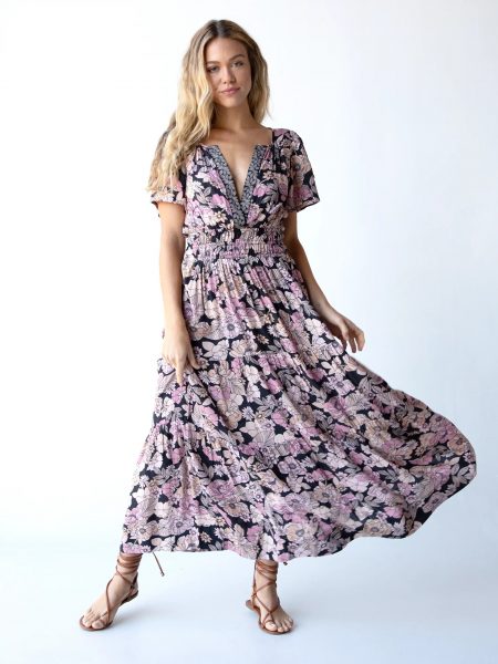 Bella Maxi Dress - Light Pink Floral
