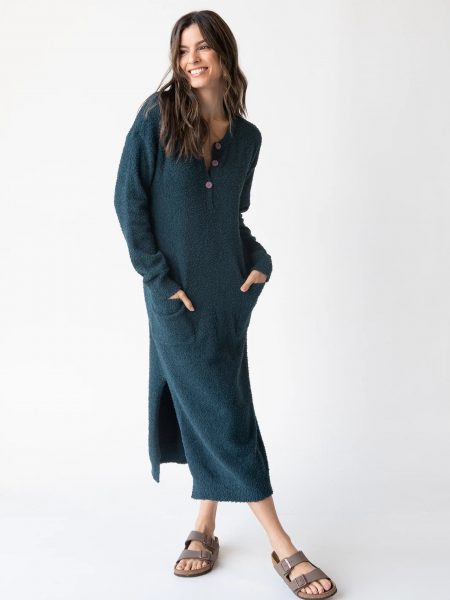 Cozy Up Midi Dress - Dark Teal
