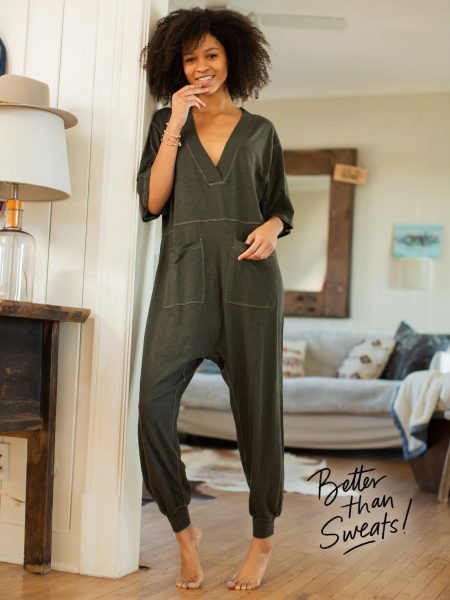 Charlie V-Neck Jumpsuit - Charcoal